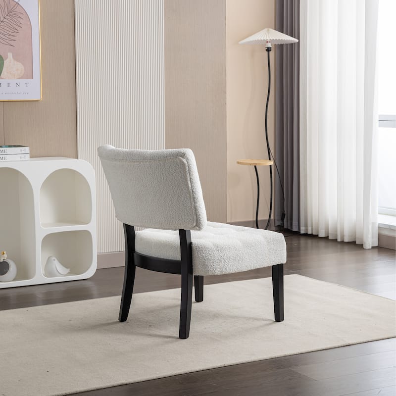 White 31" Button Tufted Accent Chair
