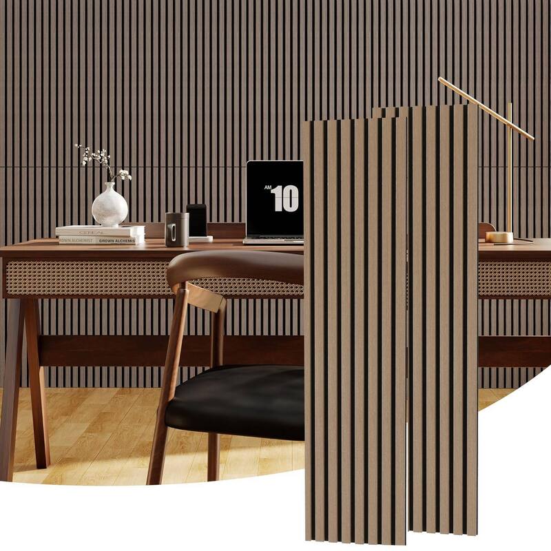 47.2" x 11.8" 3D Fluted Wood Slat Acoustic Soundproof Wall Panels for Noise Reduction - 2 PCS