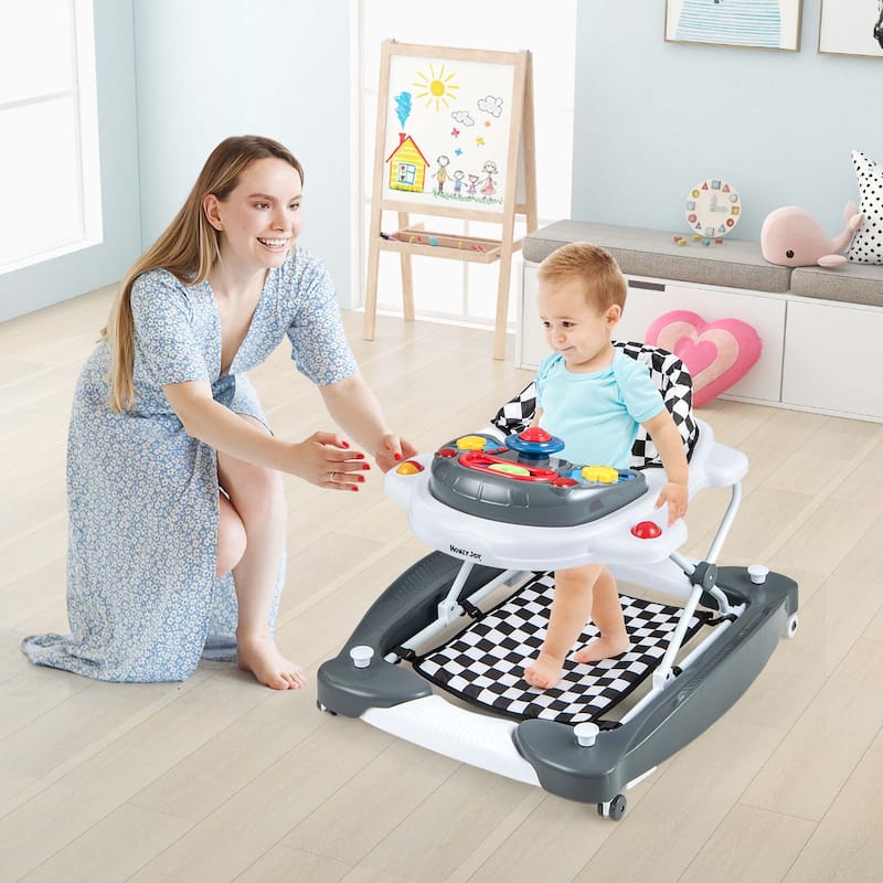 Honeyjoy 6 in 1 Baby Walker Adjustable Toddler Walker & Activity - See Details