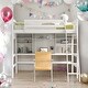 preview thumbnail 1 of 23, Twin size Loft Bed With Storage Shelves,Desk And Ladder,Sturdy Frame,Kids Bedroom Sets White