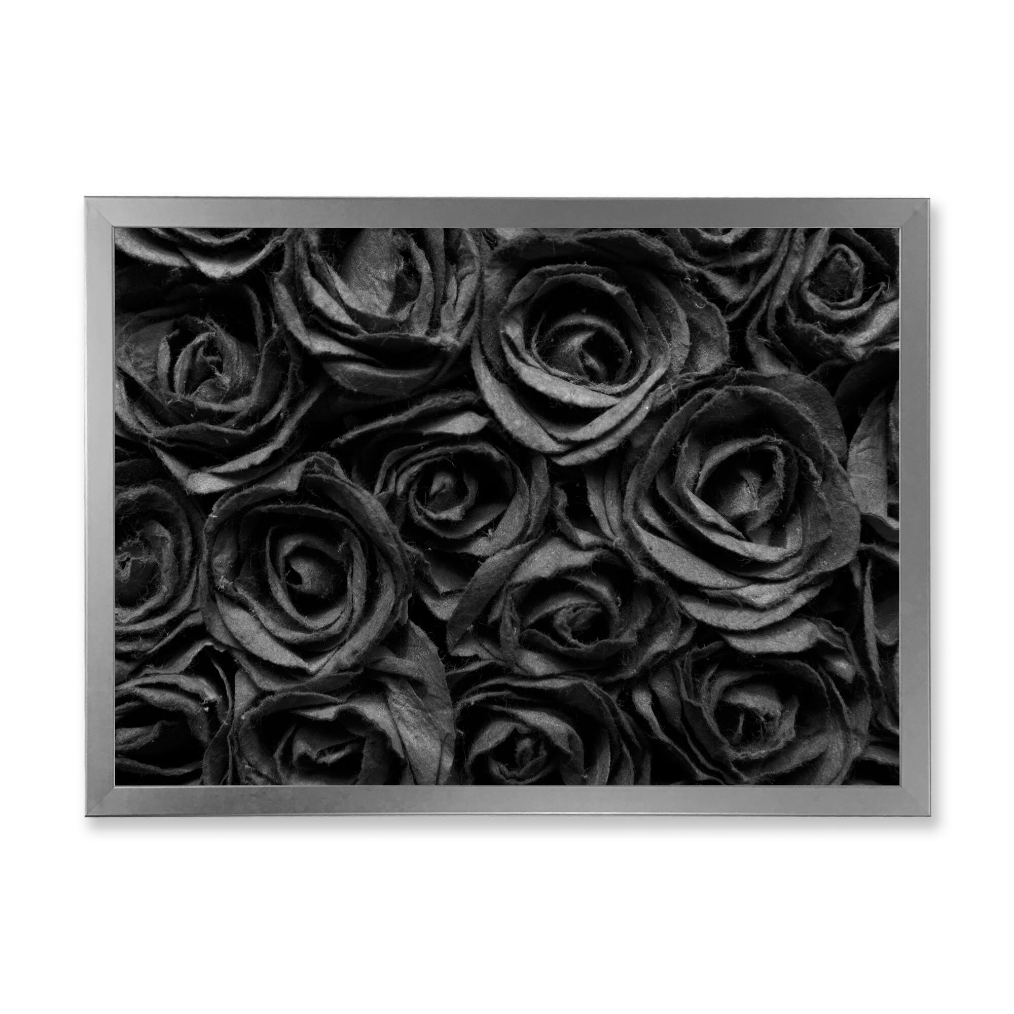Designart "Abstract Rose Modern Design" Modern Framed Art Print Bed