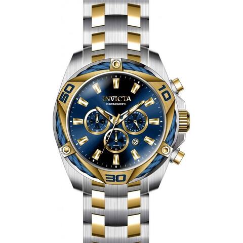Invicta Men's 34125 'Bolt' Gold-Tone and Silver Stainless Steel Watch - Blue