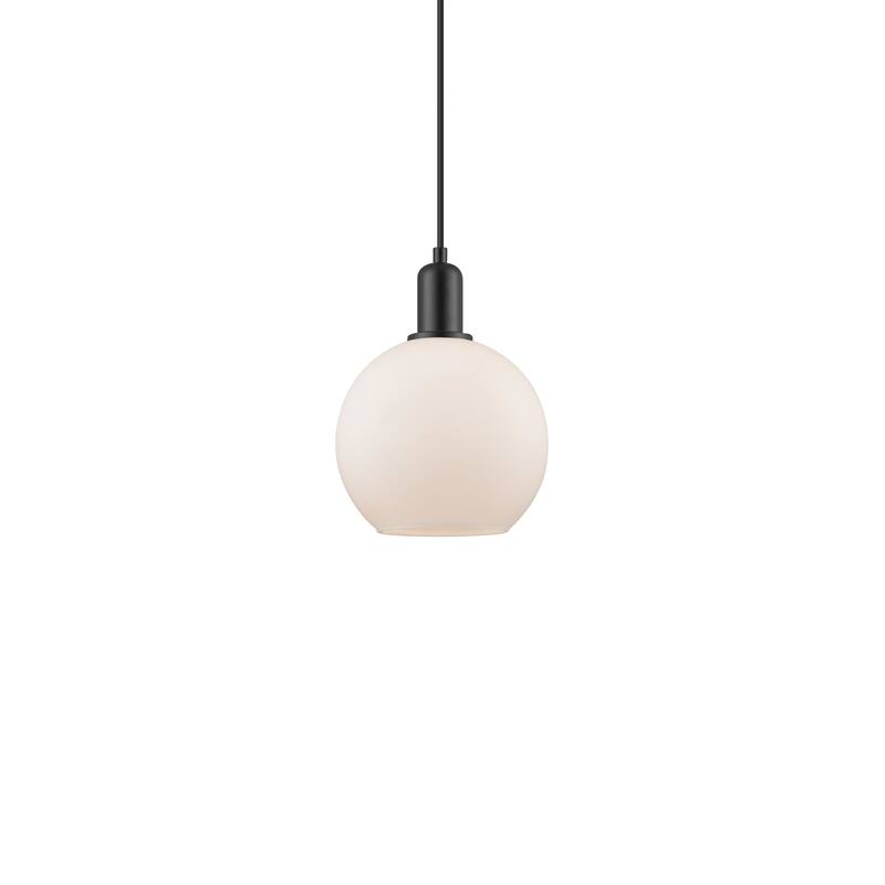 Innovations Lighting 716-1P-11-8 Athens Pendant Athens 8" Wide Mini - Matte Black / Matte White
