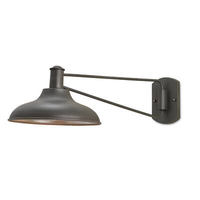 Currey & Company Bookclub 1-Light Swing-Arm Wall Sconce - 8"h x 12.5"w x 28"d