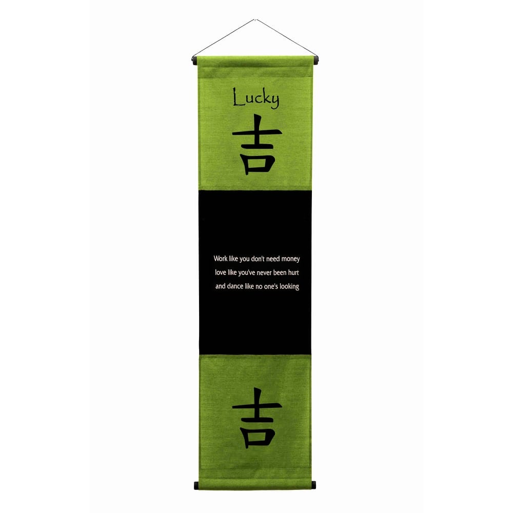 Inspirational Wall Decor Lucky Banner Art, Inspiring Quote Wall Hanging Scroll, Motivational Message, Thought Saying Tapestry