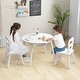 preview thumbnail 34 of 48, Costway Kids Wooden Round Table & 2 Chair Set w/ Center Mesh Storage - See Details