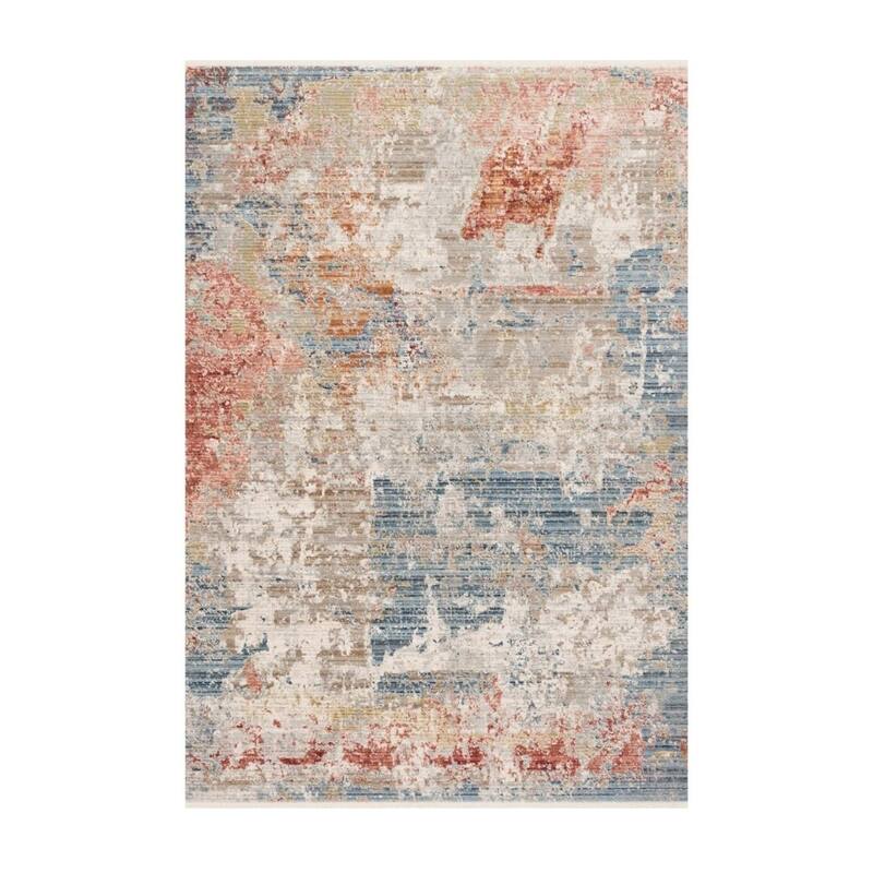 Alexander Home Nichole Collection Distressed Area Rug - 2'7" x 9'6" - Grey/ Multi
