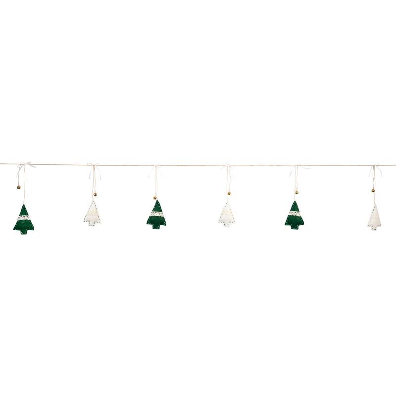 Mini Plush Trees with Jingle Bells Christmas Garland - 5.75'