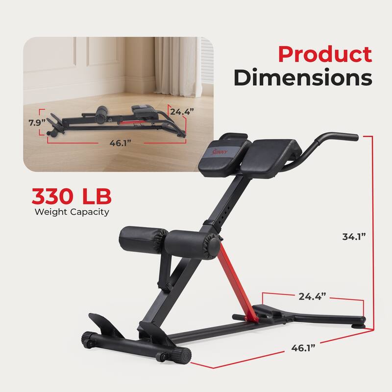 Sunny Health Fitness Roman Chair with Dip Station