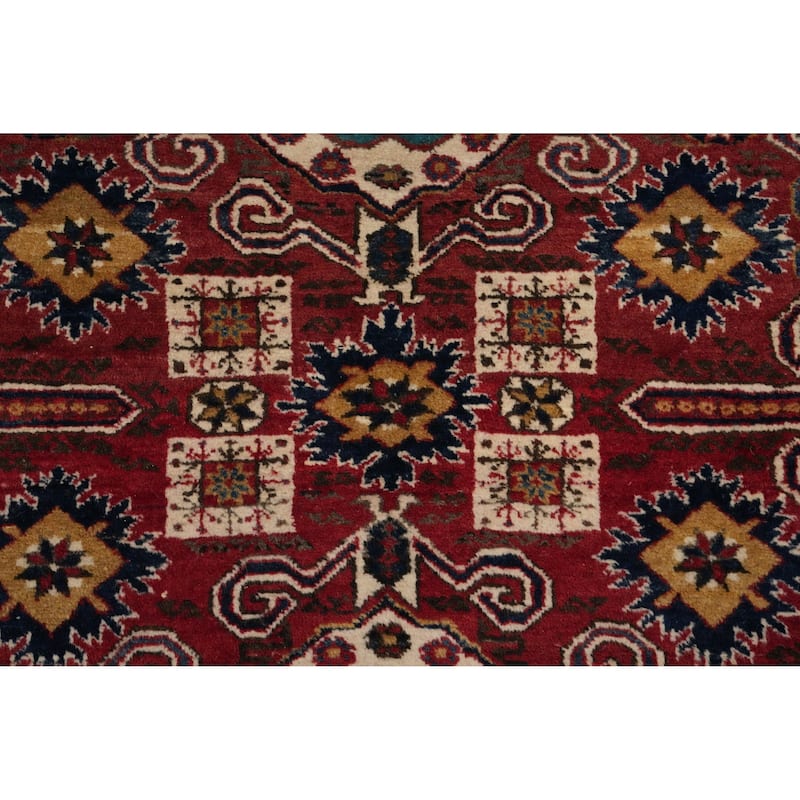 Hand Knotted Oriental 100% Wool Carpet Traditional Geometric Red Ardebil Area Rug - 7' 5'' X 4' 5''