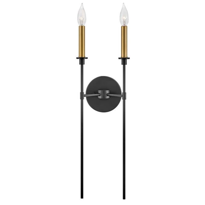 Lark 83072 Hux 2 Light 24" Tall Wall Sconce - Black