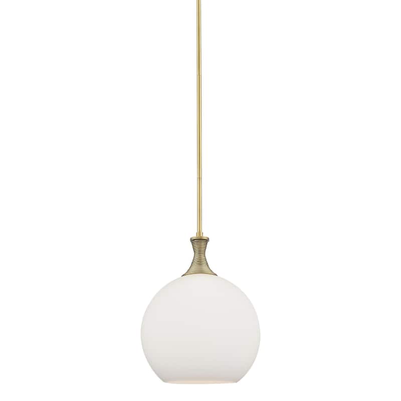 Innovations Lighting 415-1S-15-12 Astor Pendant Astor 12" Wide Pendant - Brushed Brass / Matte White