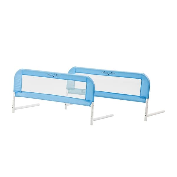 slide 2 of 34, Dream On Me Mesh Security Adjustable Bed Rail Blue