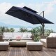 preview thumbnail 10 of 38, Outdoor 10 x 10 ft Square Double Top Patio Cantilever Offset Umbrella