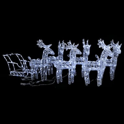 6pc Outdoor and Christmas Decor, 320 Cool White LEDs - Cool White