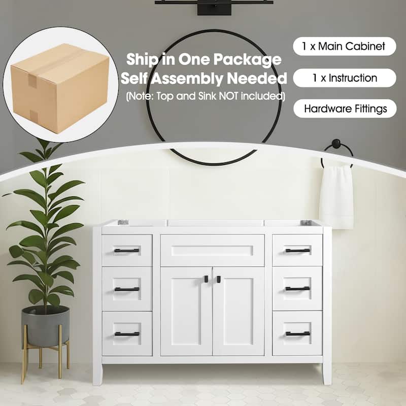 Nephelily 48" 60" 72" Bathoom Vanity Base Only, Easy-to-Install