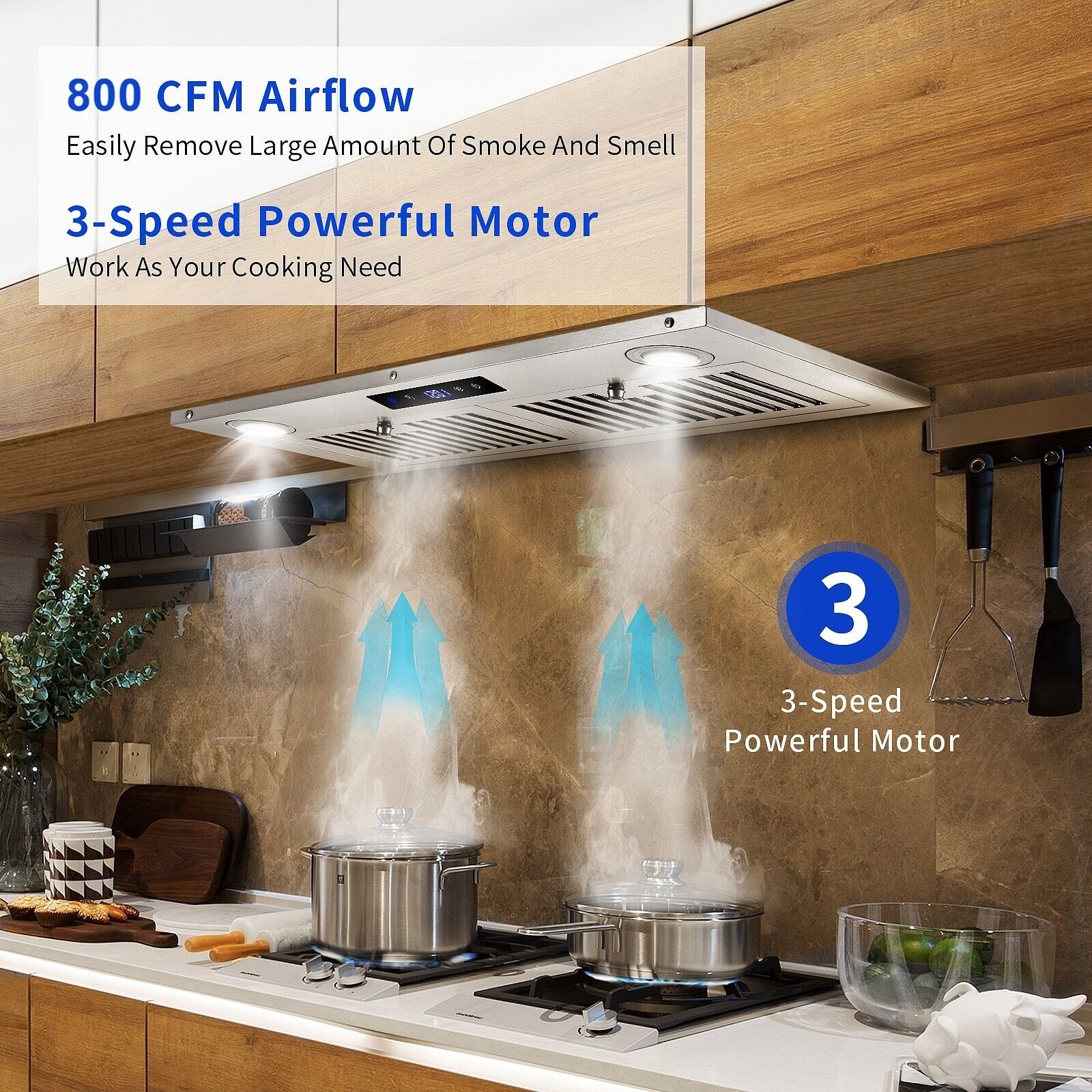 800 cfm top range hood