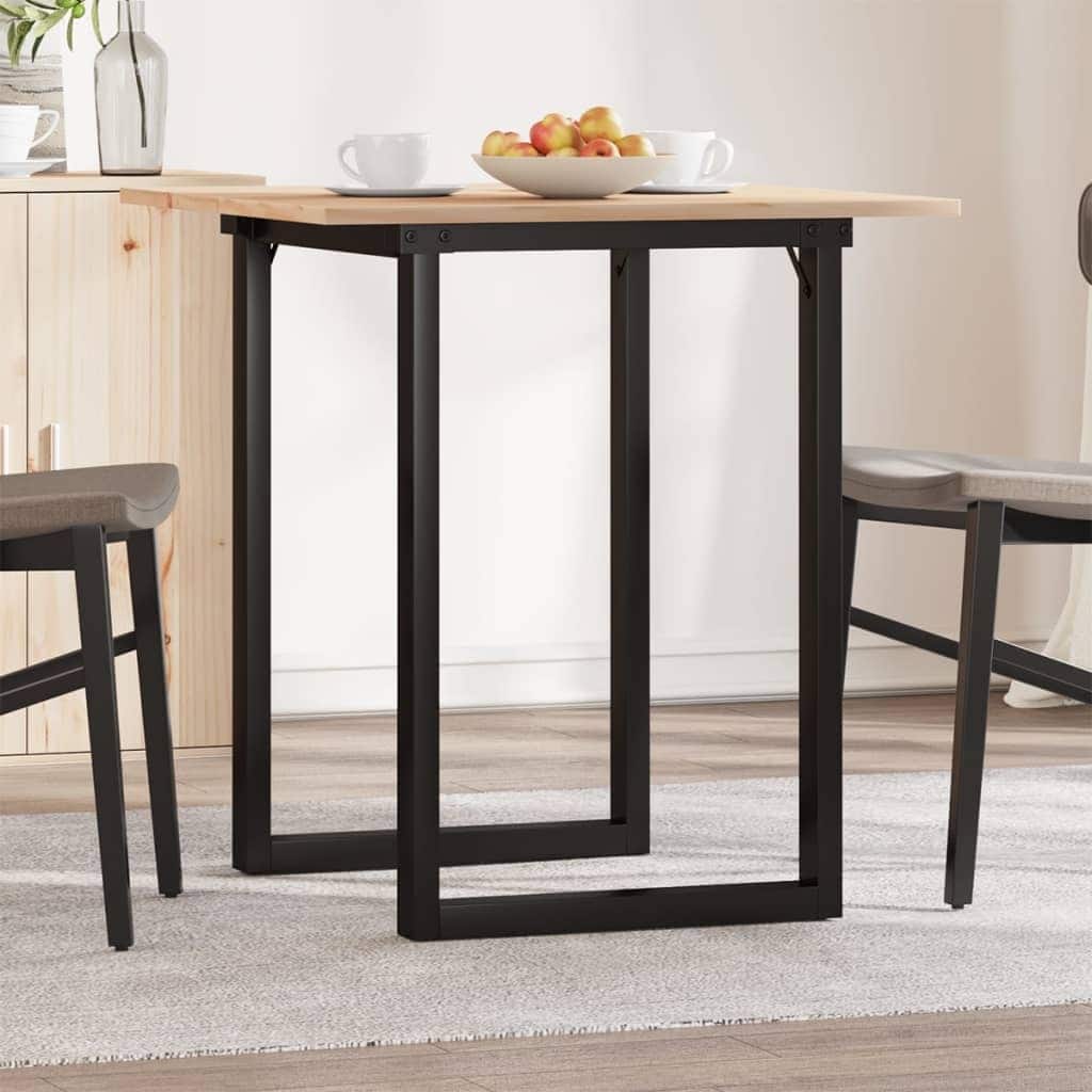 vidaXL Dining Table O-Frame Side Accent Coffee Table Solid Wood Pine and Steel