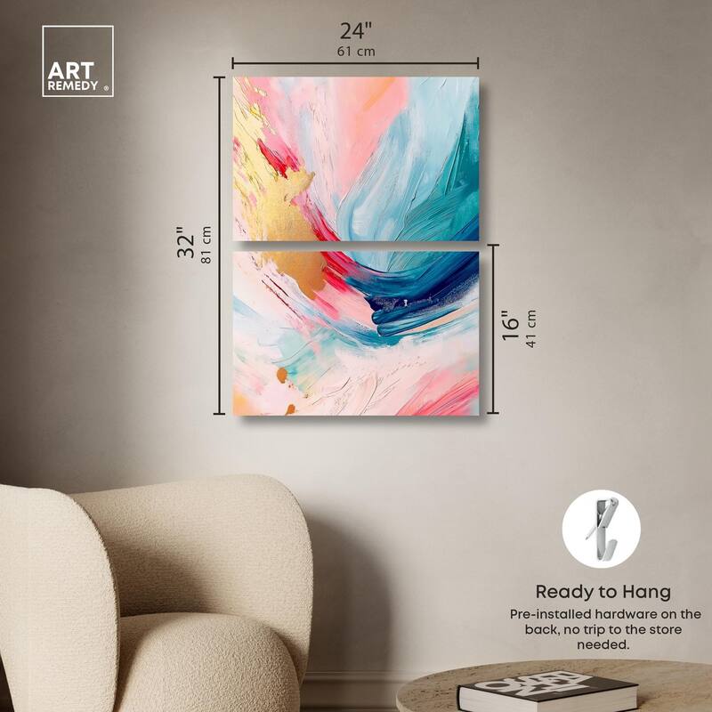 Burst of Energy Canvas Set of 2 by Art Remedy, Gallery Wrapped