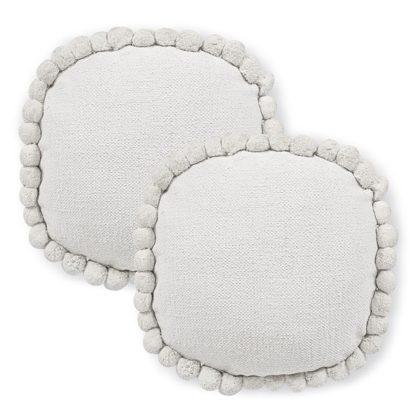 nægte billig Simuler Poly and Bark Pom Round Throw Pillow - Overstock - 33758506