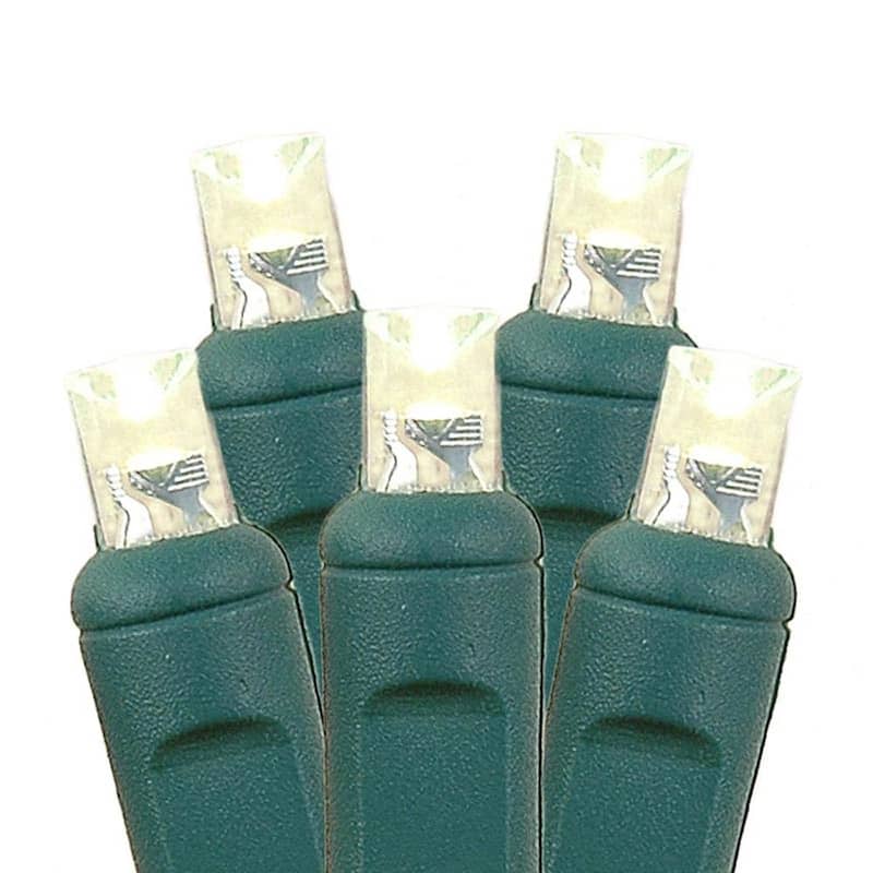 Christmas LED Icicle Light Set, Warm White, Green Wire, 7.5' Long, 70 Light - Warm White