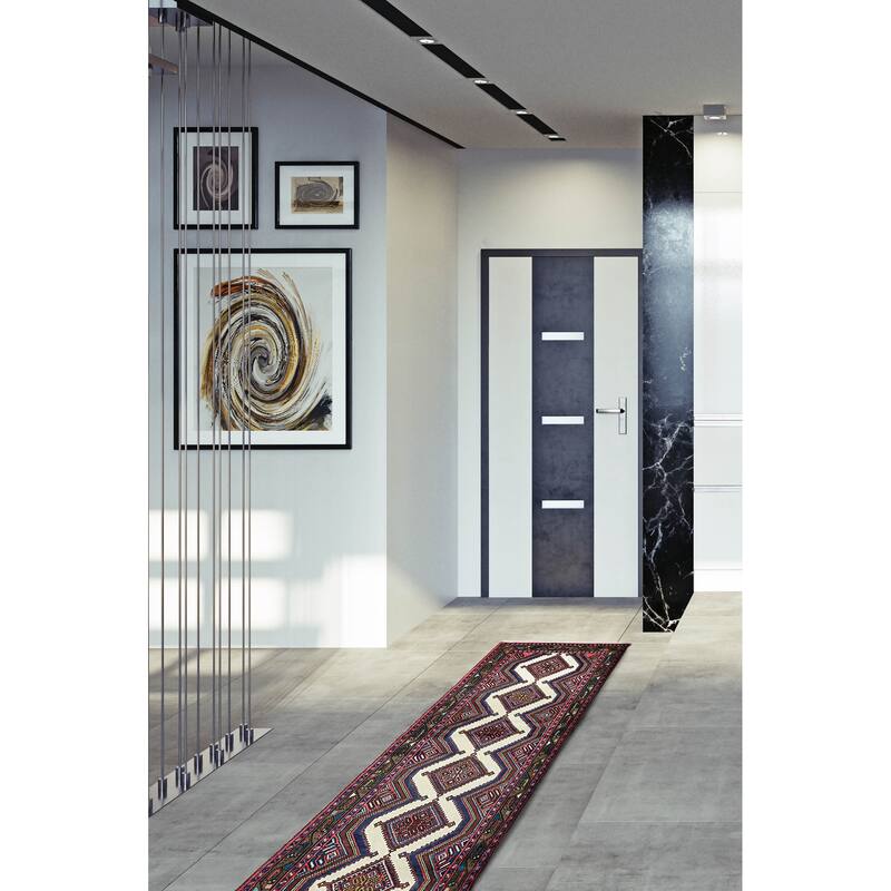 ECARPETGALLERY Hand-knotted Konya Anatolian Cream Wool Rug - 2'7 x 9'4