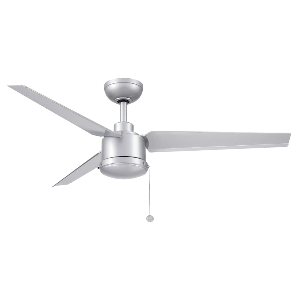 PC/DC 52 inch Indoor/Outdoor Ceiling Fan Silver