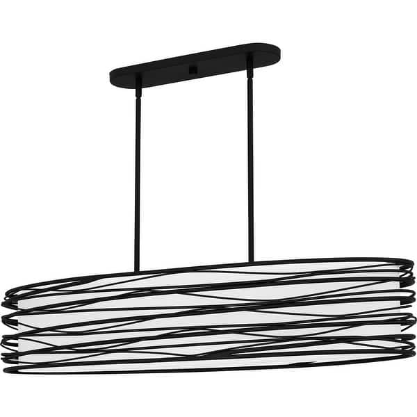 slide 2 of 7, Spiral Five Light Linear Chandelier Mystic Black