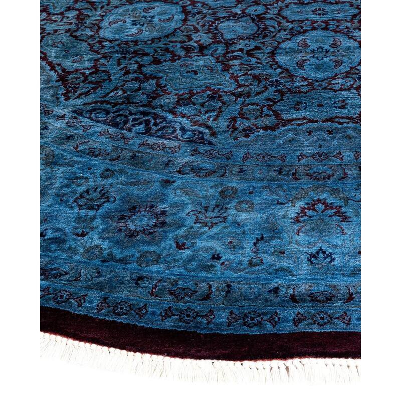 Fine Vibrance, One-of-a-Kind Hand-Knotted Area Rug - Gray, 7' 3" x 7' 3" - 7' 3" x 7' 3"
