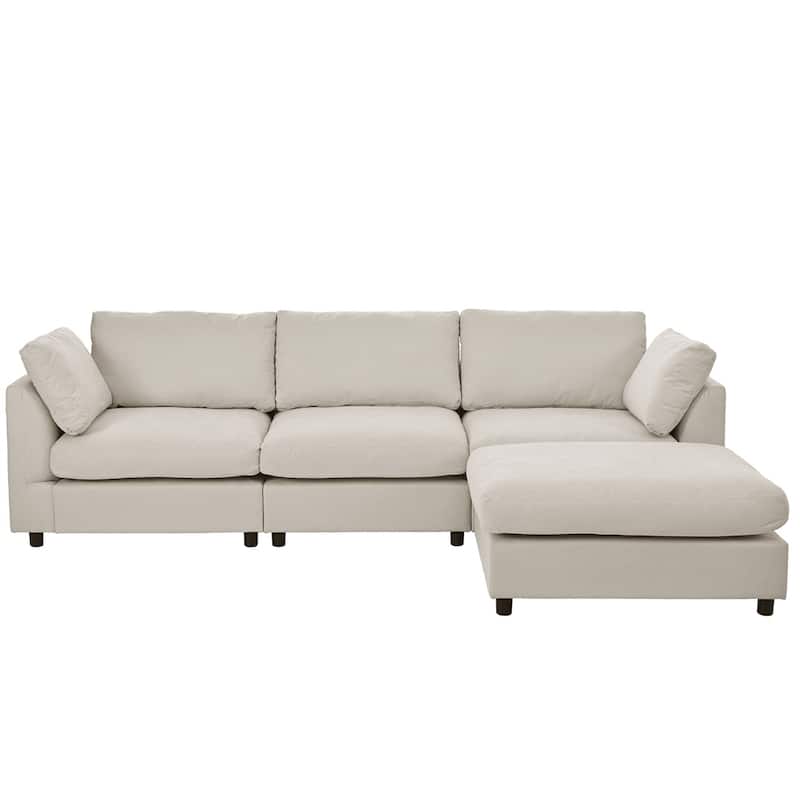 U_STYLE Upholstery Convertible Sectional Sofa,L Shaped Couch