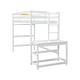preview thumbnail 10 of 20, Twin Size Pine Wood High Loft Bed with Ladder and Guardrails