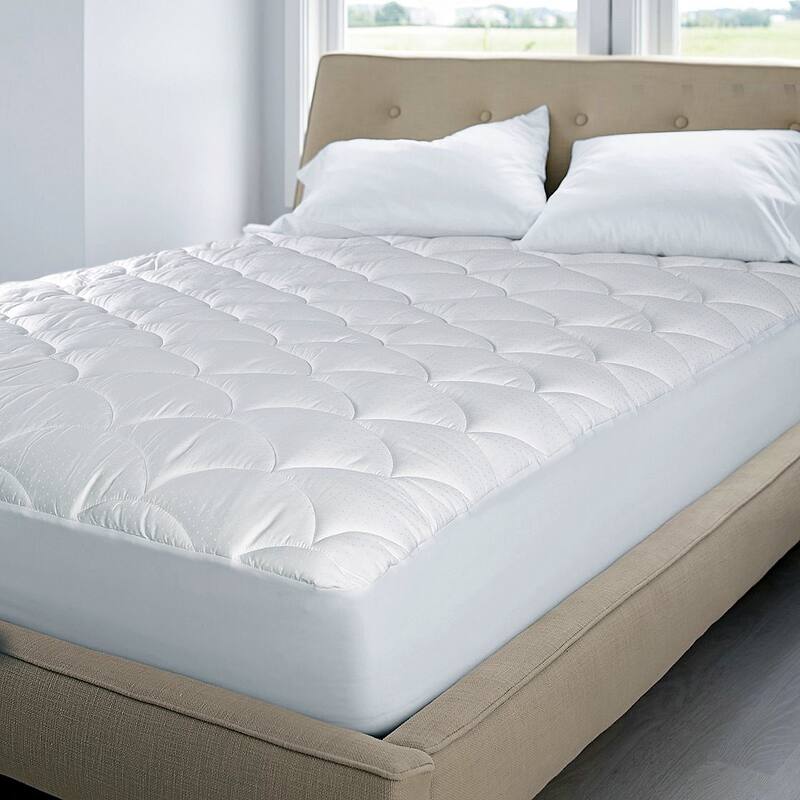 Premier 350 Thread Count Cotton Damask Waterproof Mattress Pad - white