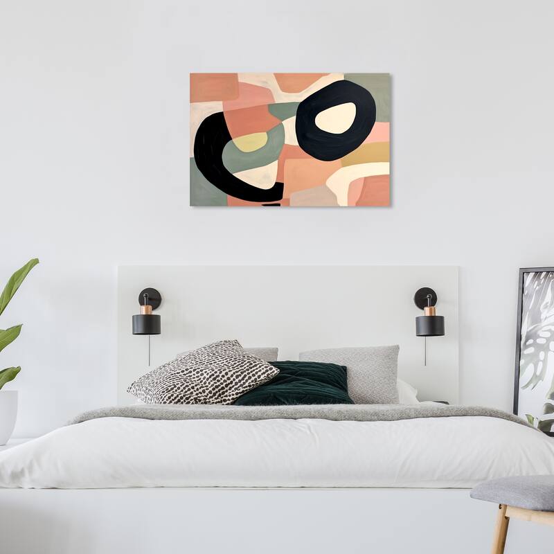 Wynwood Studio Canvas Abstract The Harlequin s Eyeglasses Pink and Light Pink Modern & Contemporary Wall Art Canvas Print - 36 x 24