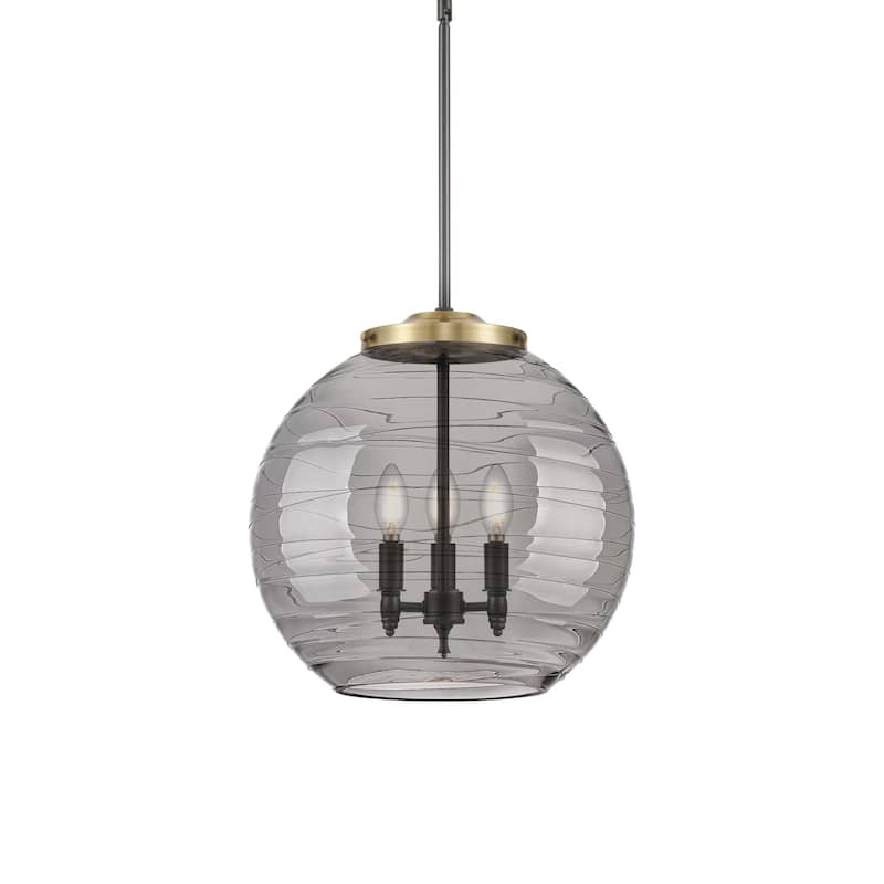 Innovations Lighting 221-3S-18-16 Athens Pendant Athens Deco Swirl 3 - Black Antique Brass