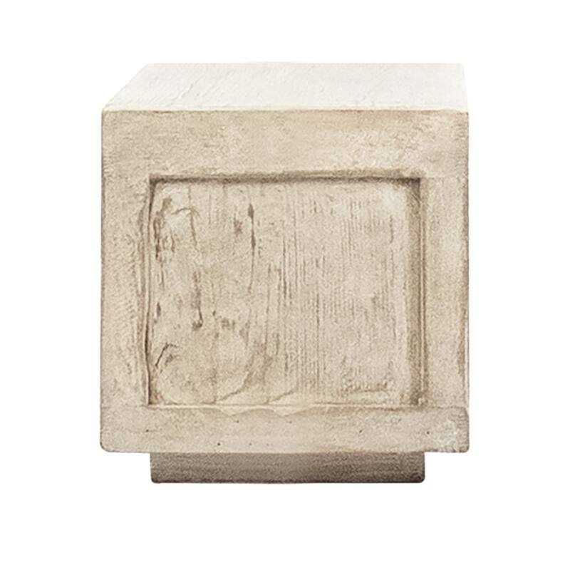 Stark Rectangular Reclaimed Pine Open Frame Side Table, Light Brown
