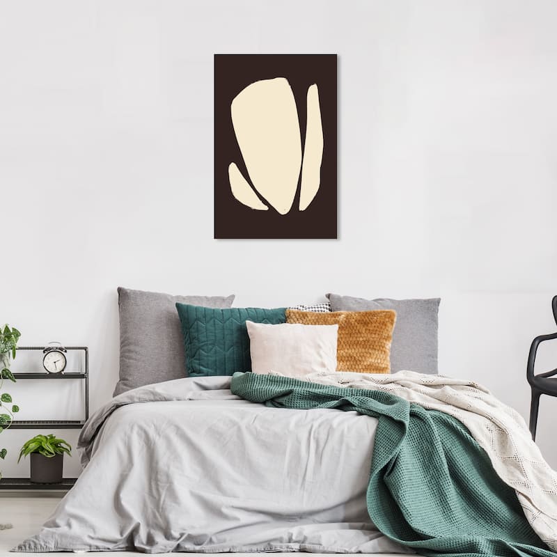 Wynwood Studio Canvas Abstract Petals Minimalist Black and Light Yellow Modern & Contemporary Wall Art Canvas Print - 36 x 24