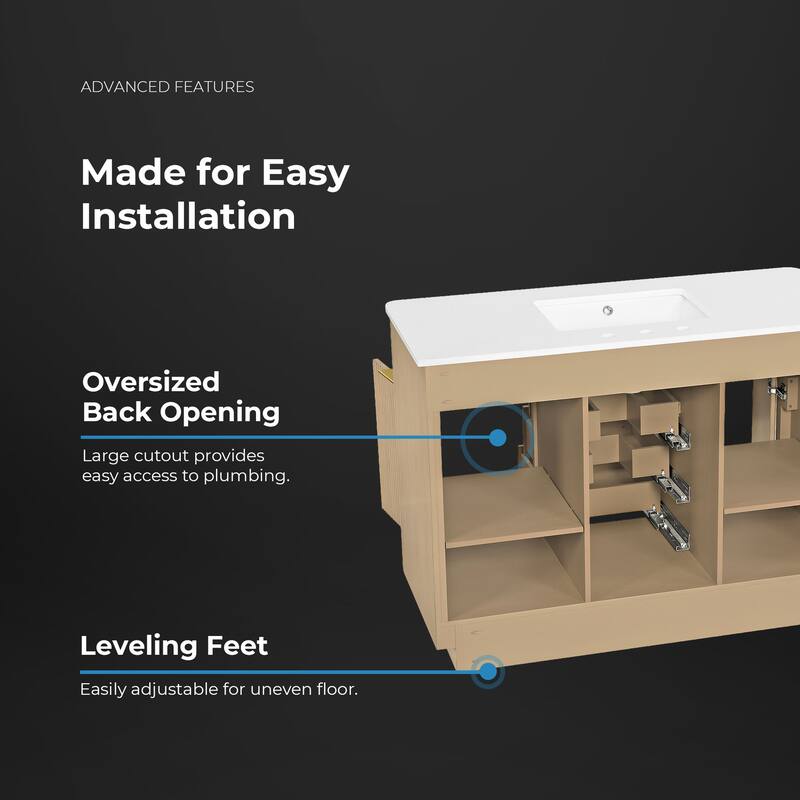 OVE Xander Bathroom Vanity with White Engineered Stone Top