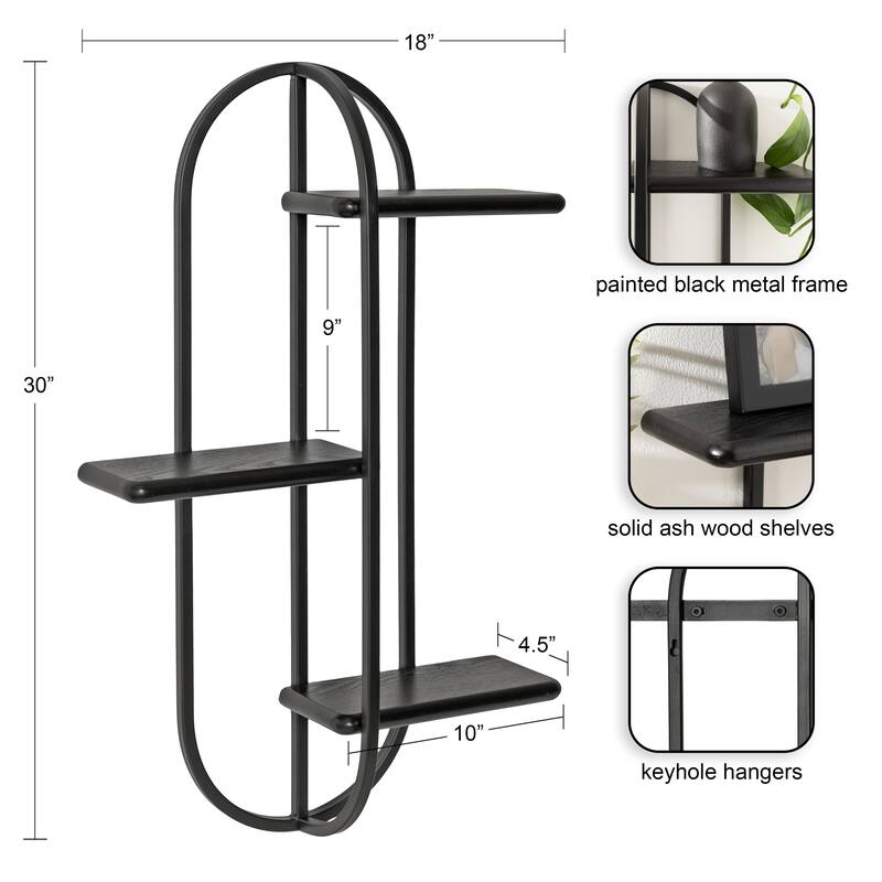 Kate and Laurel Ramos Wood/Metal Accent Shelf - 18x6x30