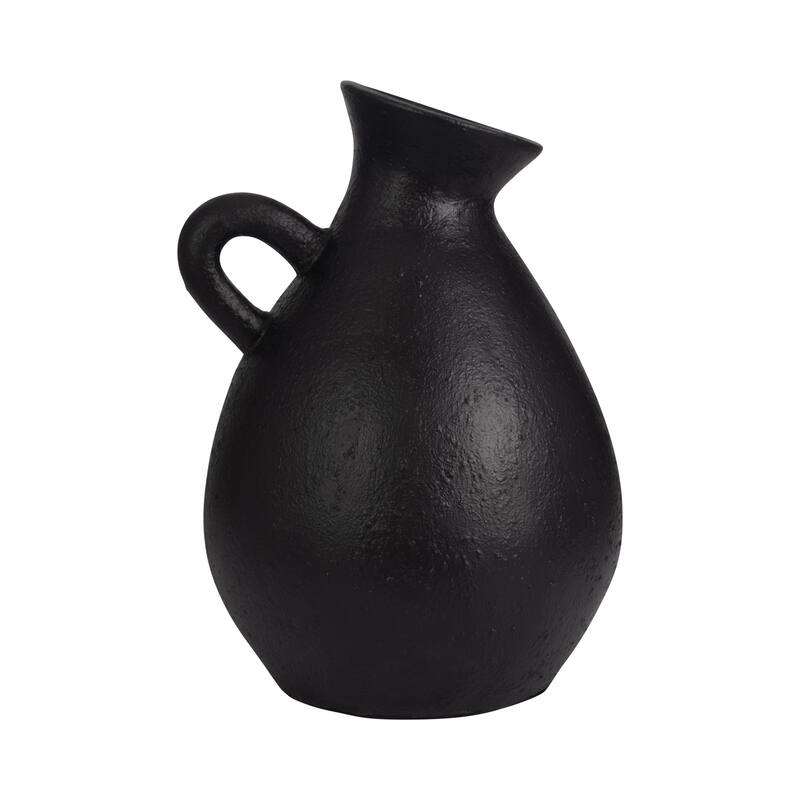 Sagebrook Home Terracotta, 19" Unique Jug With Handle, Round, Textured, Serenity/Mysterious, Ideal gift