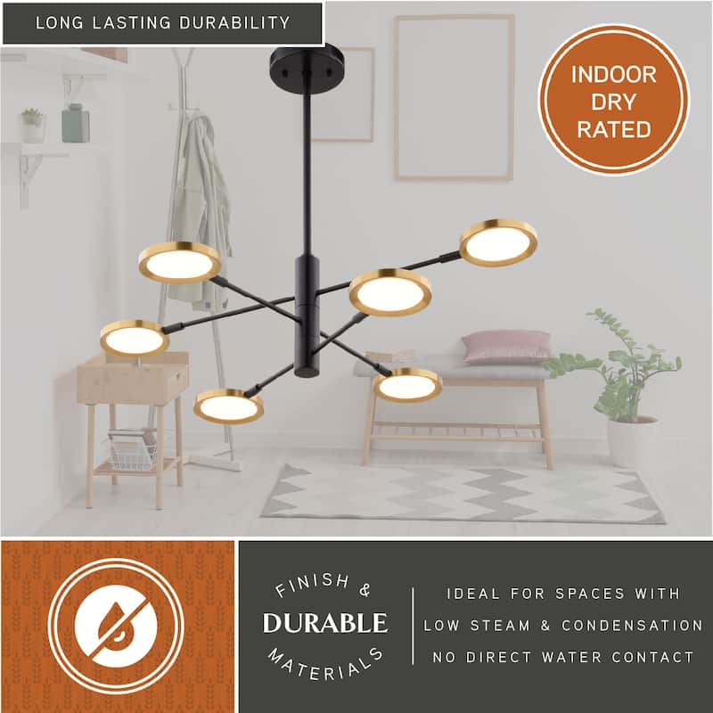 Vaxcel Lighting P0424 6 Light 35" Wide LED Suspension Pendant