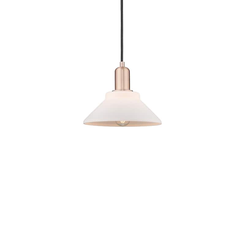 Innovations Lighting 716-1P-8-9 Orwell Pendant Orwell 9" Wide Mini - Antique Copper / Matte White