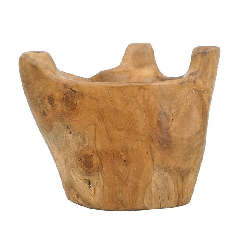 8" Natural Round Solid Wood Table Vase - 10.20