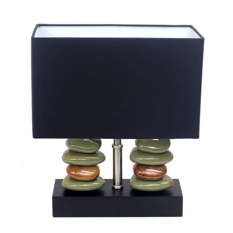 Lalia Home 14" Contemporary Tranquil Stone Table Lamp - 14 - Black/Green