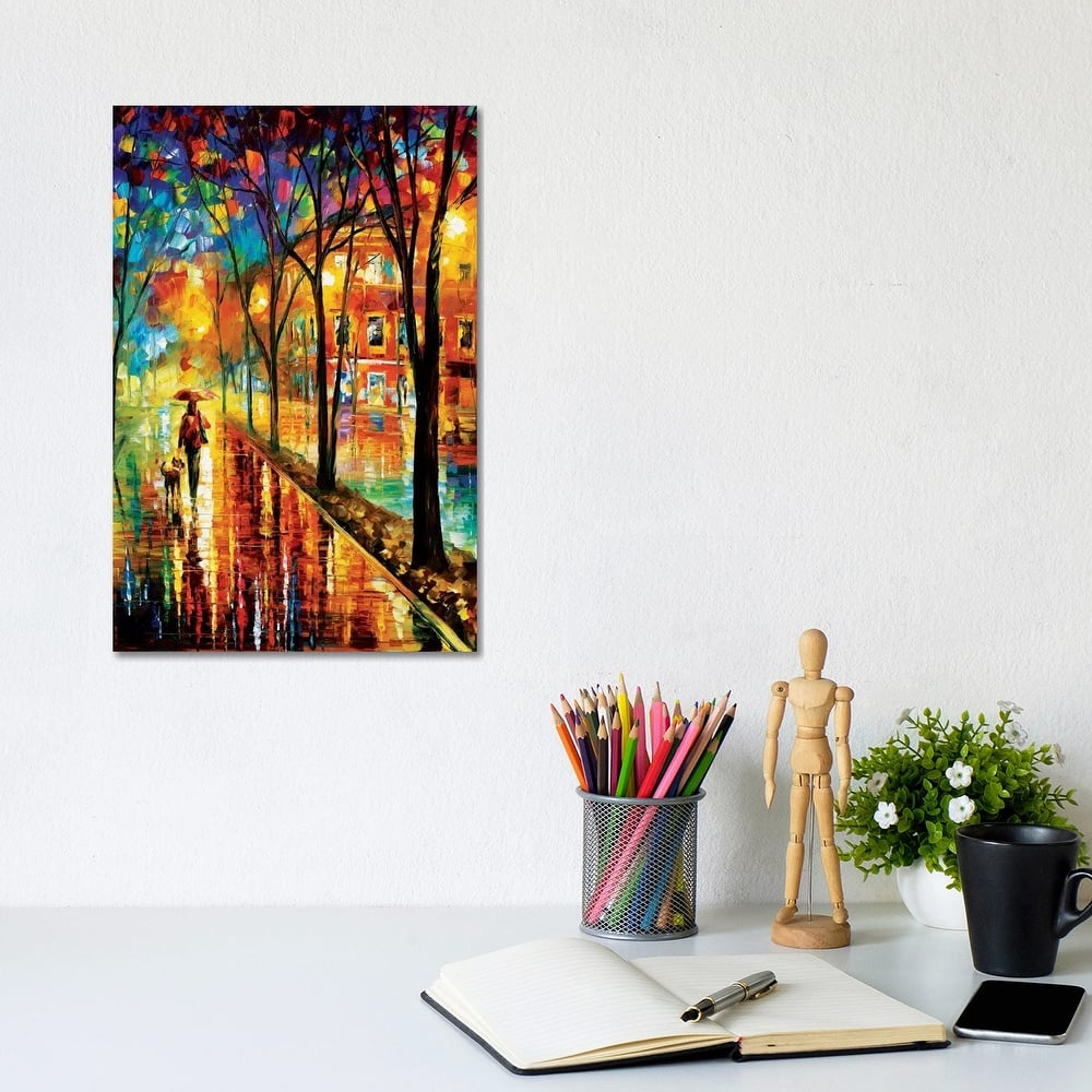 iCanvas "Walk With Dog" by Leonid Afremov Canvas Print