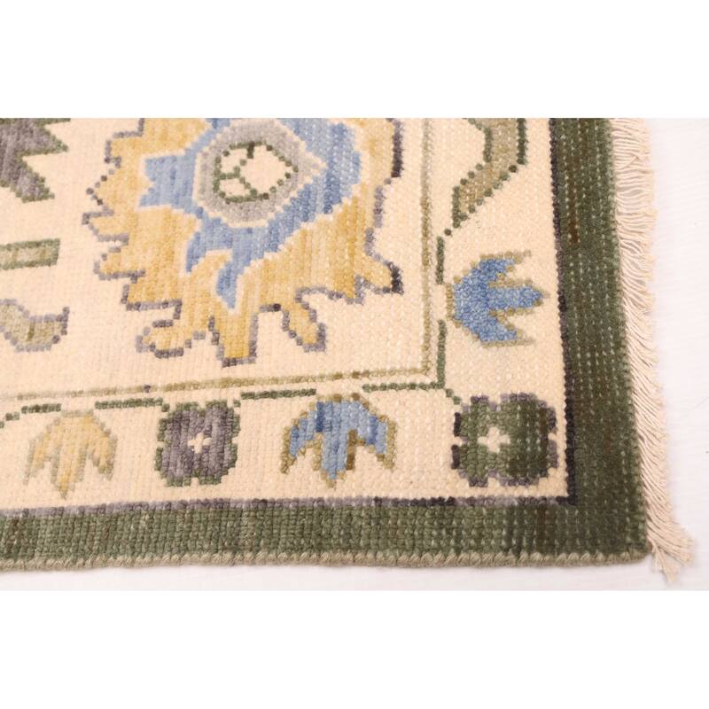 ECARPETGALLERY Hand-knotted Modern Oushak Dark Green Wool Rug - 10'2 x 14'0