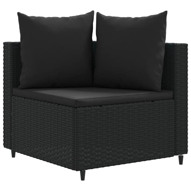 vidaXL Patio Sofa Set with Cushions Lounge Setting Outdoor Furniture Poly Rattan - 8.2 x 12.1 x 4.6