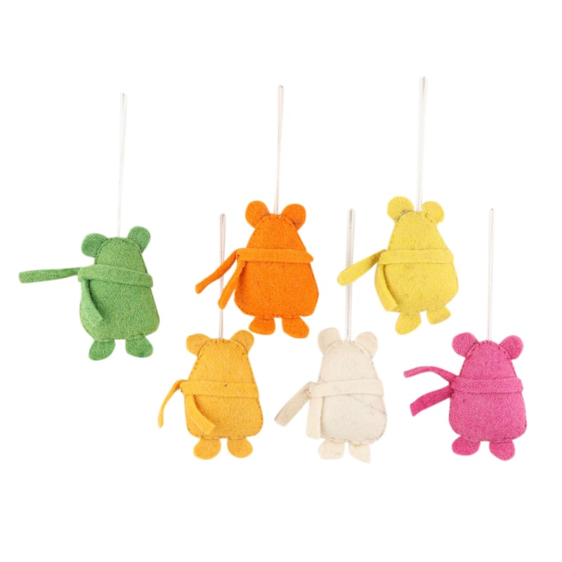 Novica Handmade Koala Christmas Wool Felt Ornaments (Set Of 6)