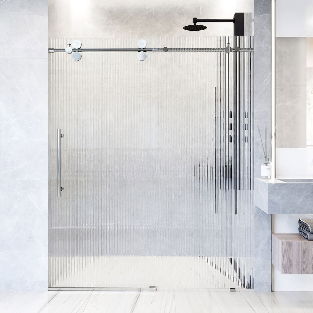 VIGO Elan 56" to 60" W x 74" H Frameless Sliding Shower Door