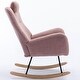 preview thumbnail 26 of 48, Modern Living Room Teddy Fabric Rocking Chair with Pocket and Headrest, Dark Green
