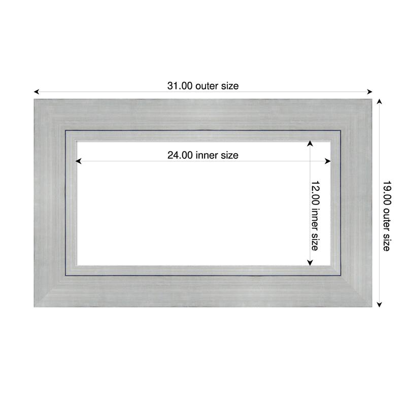 Amanti Art Romano Silver Framed Dry Erase Magnetic Board - 31 x 19 in